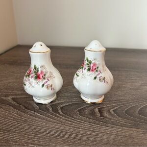 Vintage Royal Albert fine bone china lavender rose salt and pepper shakers